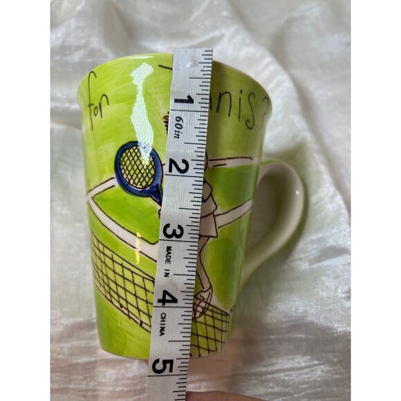 Beth for Whittard Mug 'Anyone for Tennis' Stoneware coffee cup - Picture 6 of 6